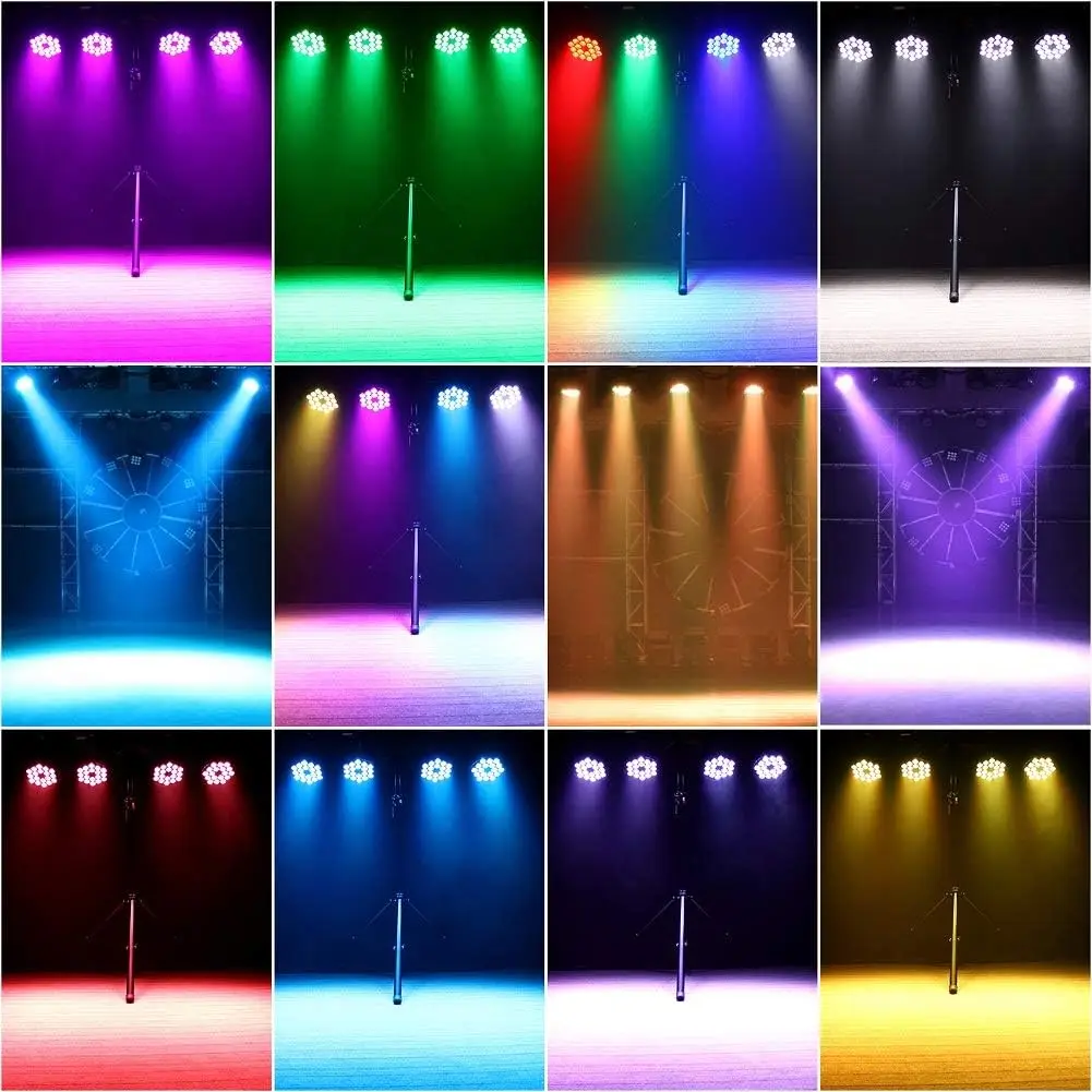 Aluminum Alloy LED Par 18x18W RGBWA+UV Lights 6in1 LED Lighting DMX512 Disco Light Professional Stage Dj Equipment Fast Shipping