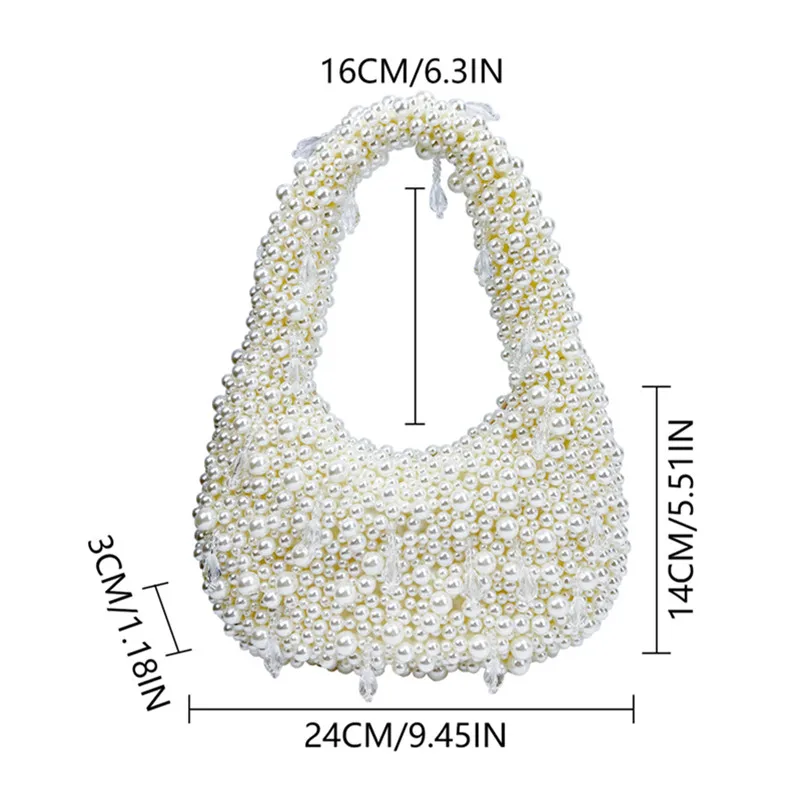 Luxury Bags Designers Women's Bag Handbags Aesthetic Hand Woven Pearl Women Tote Bag Banquet Party Bag Evening Bag Italian Bag