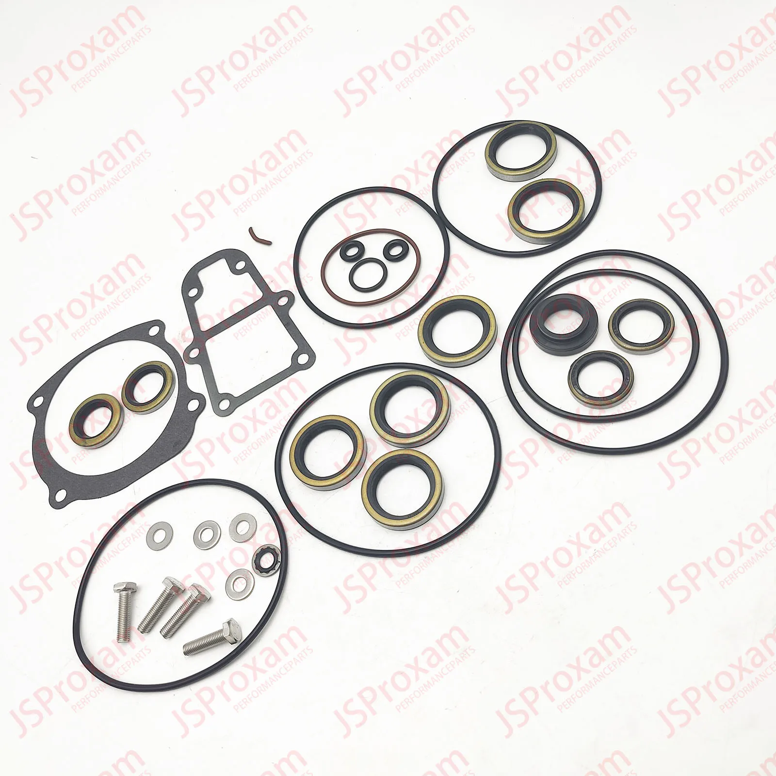 5006373 5000411 439141 menggantikan cocok untuk Johnson Evinrude 18-8384 18-2623 396353 396354 04377 Gearcase peralatan roda gigi Unit bawah Kit segel