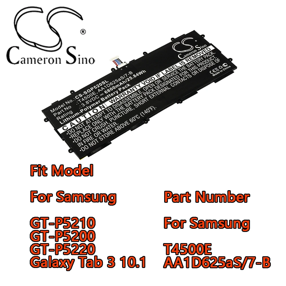 

Аккумулятор для планшета емкостью 6800 мАч для Samsung GT-P5210 GT-P5200 GT-P5220 Galaxy Tab 3 10,1, номер детали для Samsung T4500E AA1D625aS/7-B