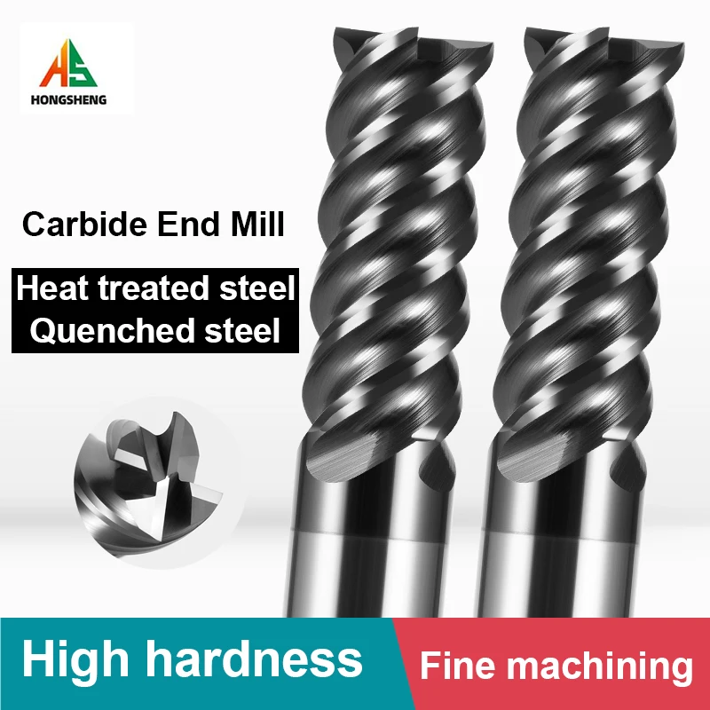 4 Flutes Carbide End Mill 1 4 6 7 8 10 12mm 18 20mm Shank Metal Steel Tungsten Milling Cutter CNC Finishing Machining Router Bit