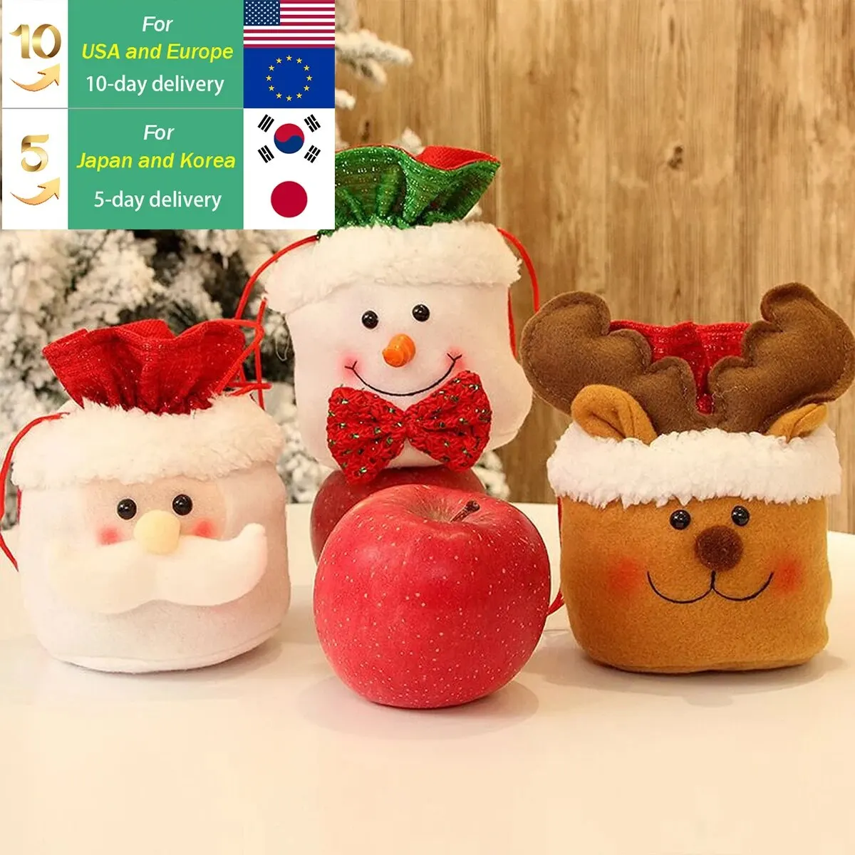 Christmas Decorations Candy Bags Gift Bags Old Snowman Elk Apple Bags Christmas Tree Decorations