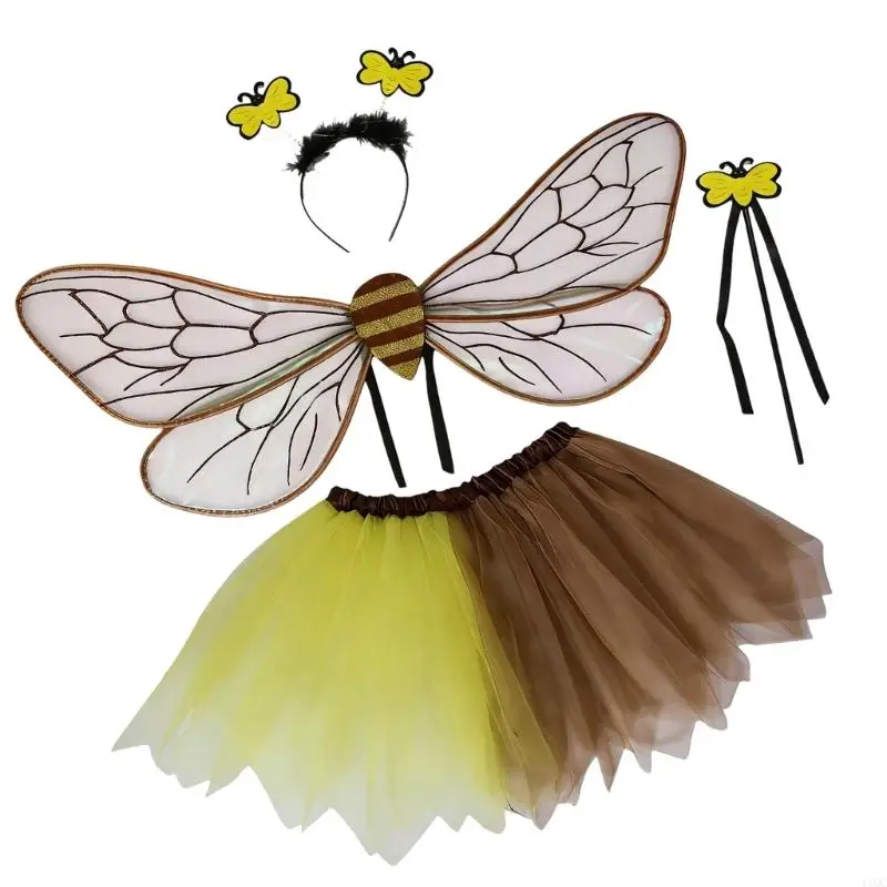 Bees Costume for Adult Kids Honeybee Costume Set Halloween Cosplay Costumes 
