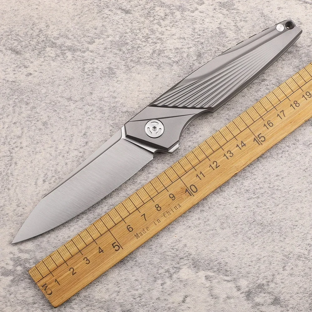 

M390 Steel Blade Outdoor Camping Tactical Tool Titanium Handle Survival Sharp Self-defense Survival EDC Pocket Folding Knife