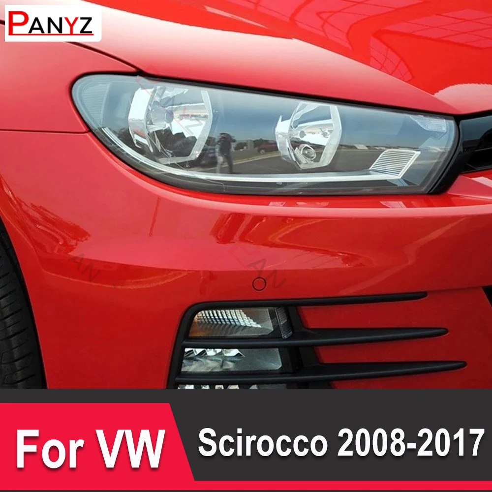 For Volkswagen VW Scirocco 2008-2017 Car Headlight Protective Film Headlamp Restoration Transparent Black Golden TPU Sticker