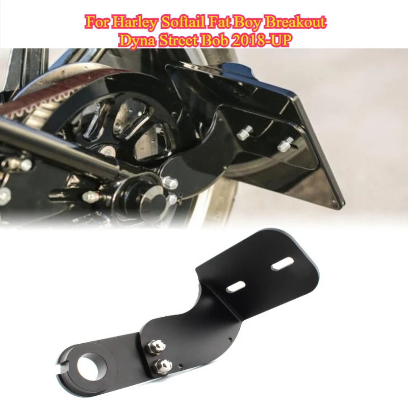 Motorcycle Black Modified Side Mount License Plate Bracket Holder For Harley Softail Fat Boy Breakout Dyna Street Bob 2018-UP
