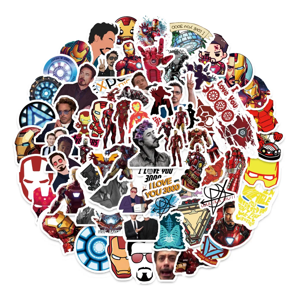 80 Stück Fotos Iron Man dekorative Notebook-Hülle Tablet Motorrad wasserdichte Aufkleber