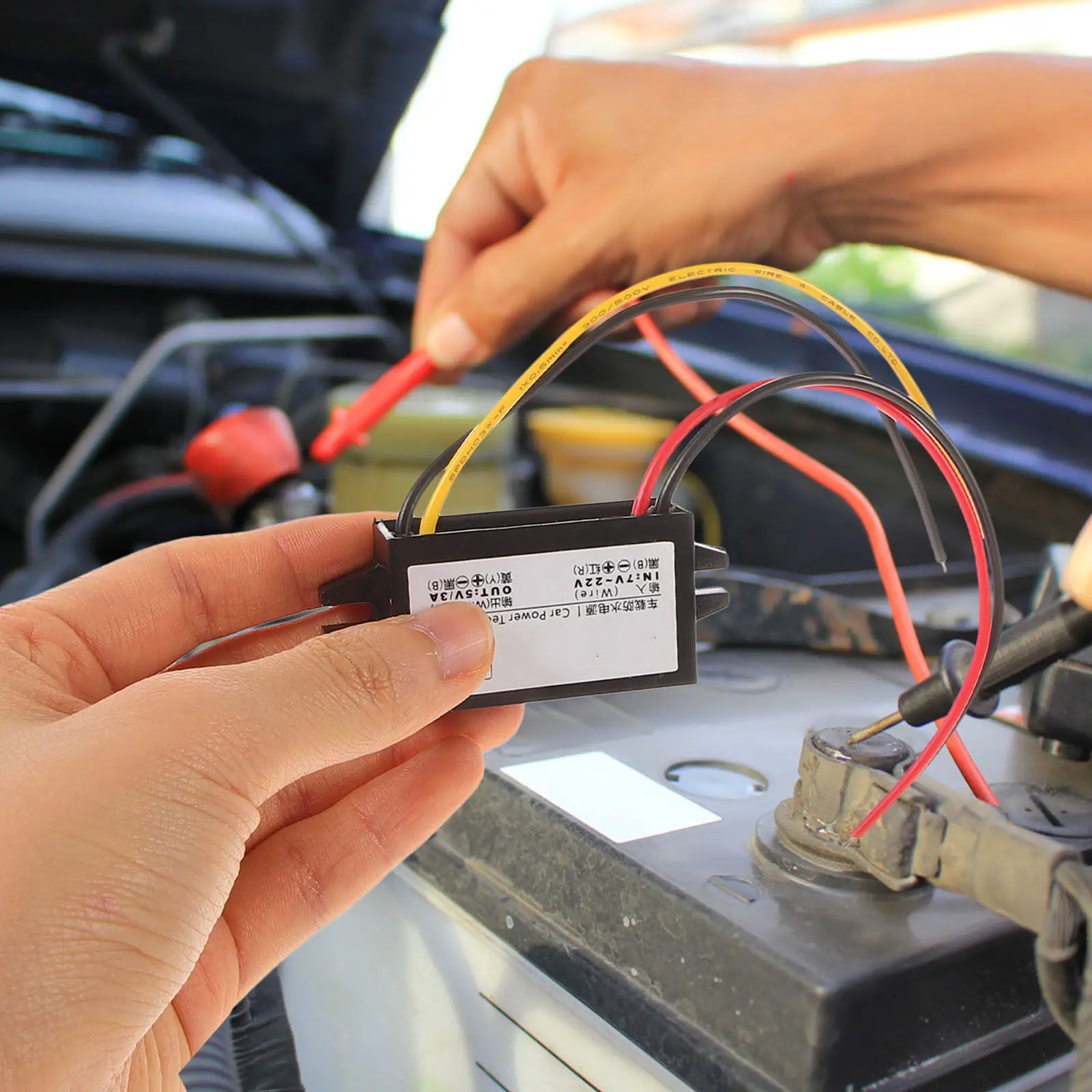 Car Voltage Regulator Stabilizer Universal Boost Buck Converter Stable Output Protection Against Fluctuations for Auto Devices