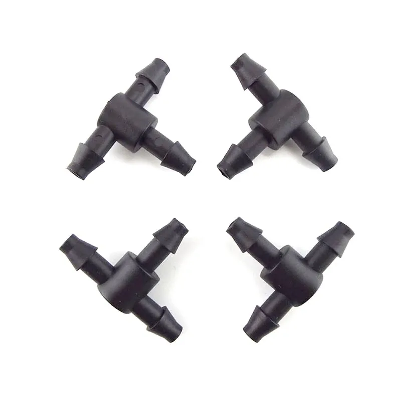 

10pcs 4/7mm 3 Way Tube Hose Connector T-Shape Garden Watering System Adapter Plumbing Irrigation Barb hose Splitter Pipe Tee A1