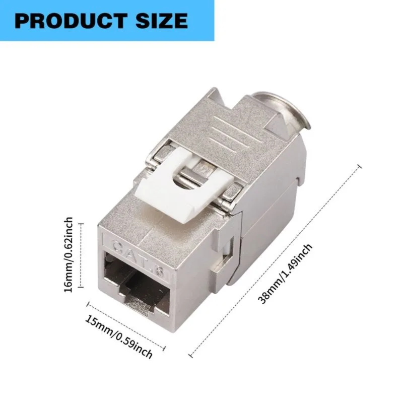 DT21 RJ45 for Keystone Jack Module Tool-Less Type Shielded Zinc Alloy CAT6 Network Coupler Adapter for Patch Panel