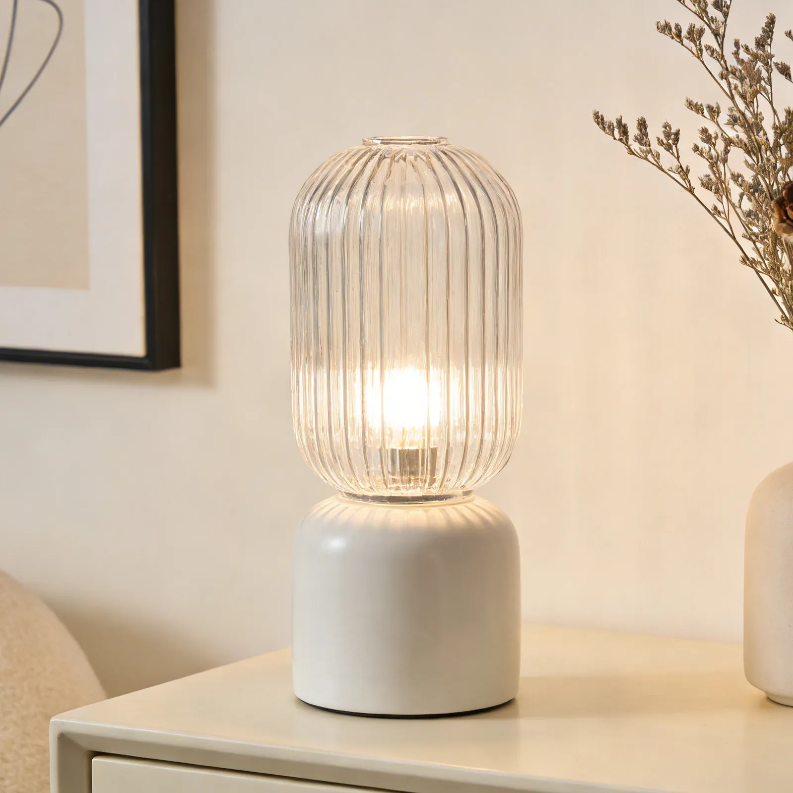 

Pendant Light Shade E27 Vintage Clear Ribbed Glass Lantern Cover Hanging Ceiling Light Lampshade Replacement Ribbed Glass Lamp