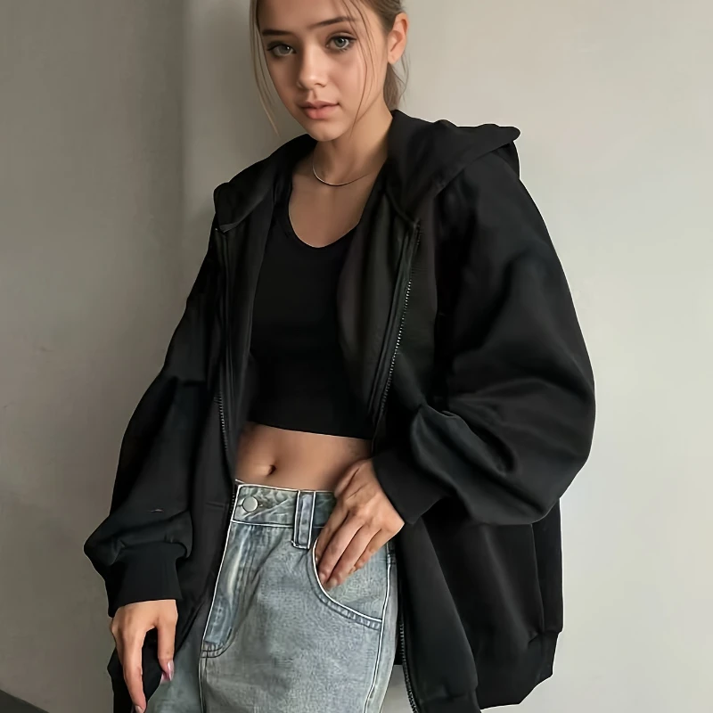 الشارع الأمريكي عارضة الحد الأدنى نمط سستة هوديي الخريف والشتاء جديد عارضة أزياء الرجال والنساء ملابس الشارع