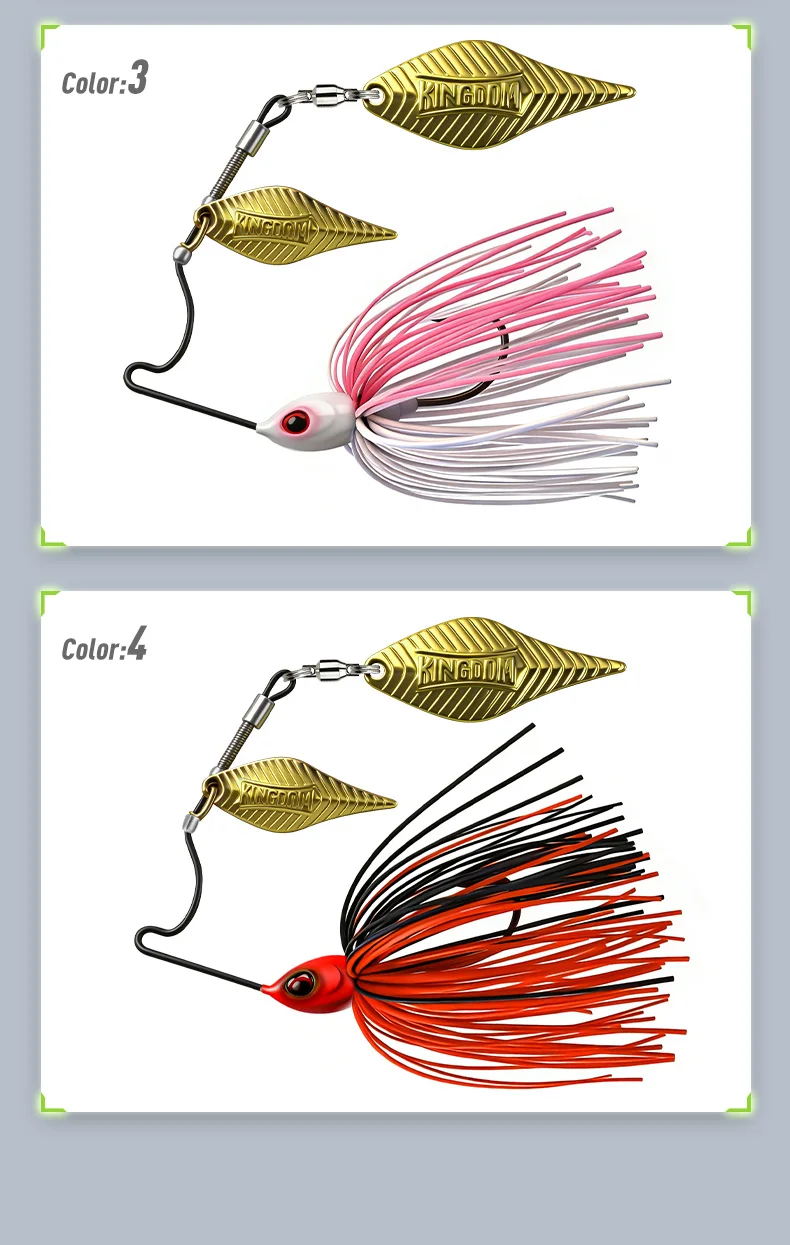 Kingdom Titanium Spinnerbait 5g 7g 10g 14g Farbiger Rock Doppel-Willow-Blade Bass Jig Süßwasser Salzwasser Für Barsch-Angeln – Detail 13