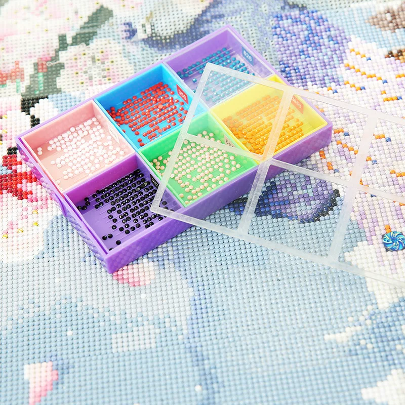 Diamond Painting Tray with 6 Detachable Small Trays And Lid, Stackable Drill Plate Organizer with Accessories For Diamond Art view 4