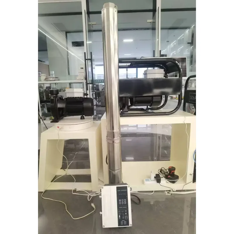 custom 220V Hybrid Solar Water Pump High Pressure 125m Head 4 Inch Deep Well Submersible Borehole Pump for Solar Power System
