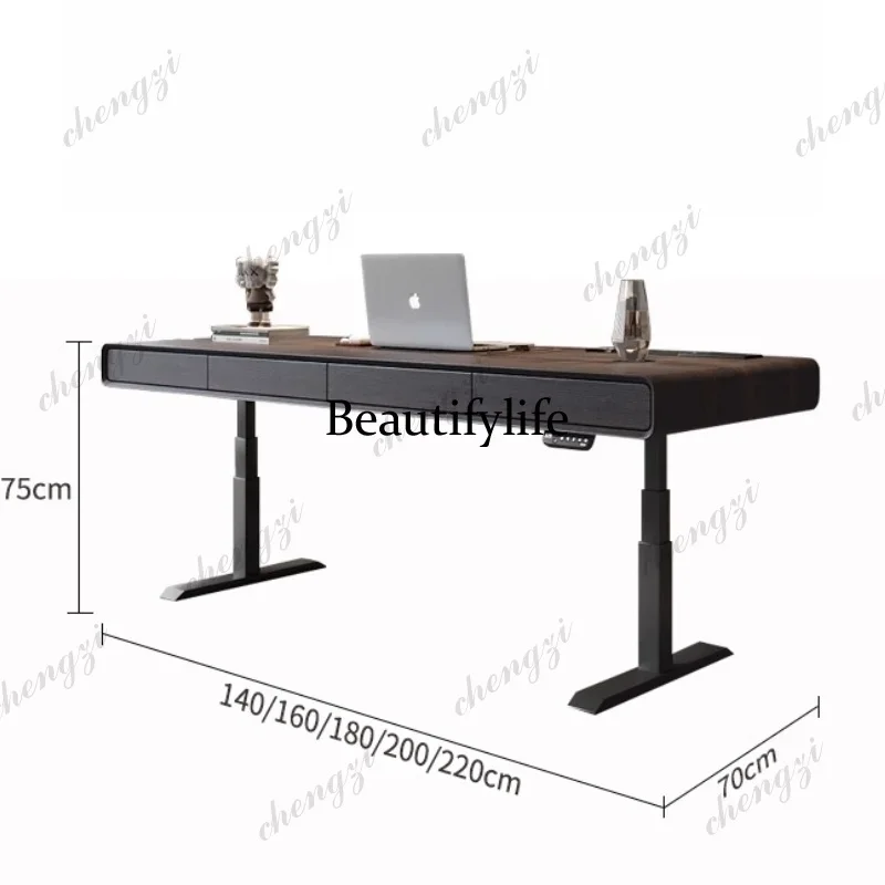 BBB   Adjustable Mid-century Luxury Office Desk Design Modern Vintage Wooden Office Desk Fashionable Study Home Furniture