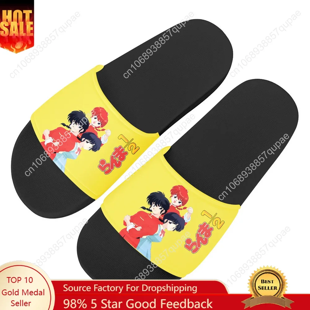 Ranma Slippers Home Water Shoes Cute Cartoon Anime Men Women Teenagers Beach Pool Sandals Custom Made Summer Slipper Fashion