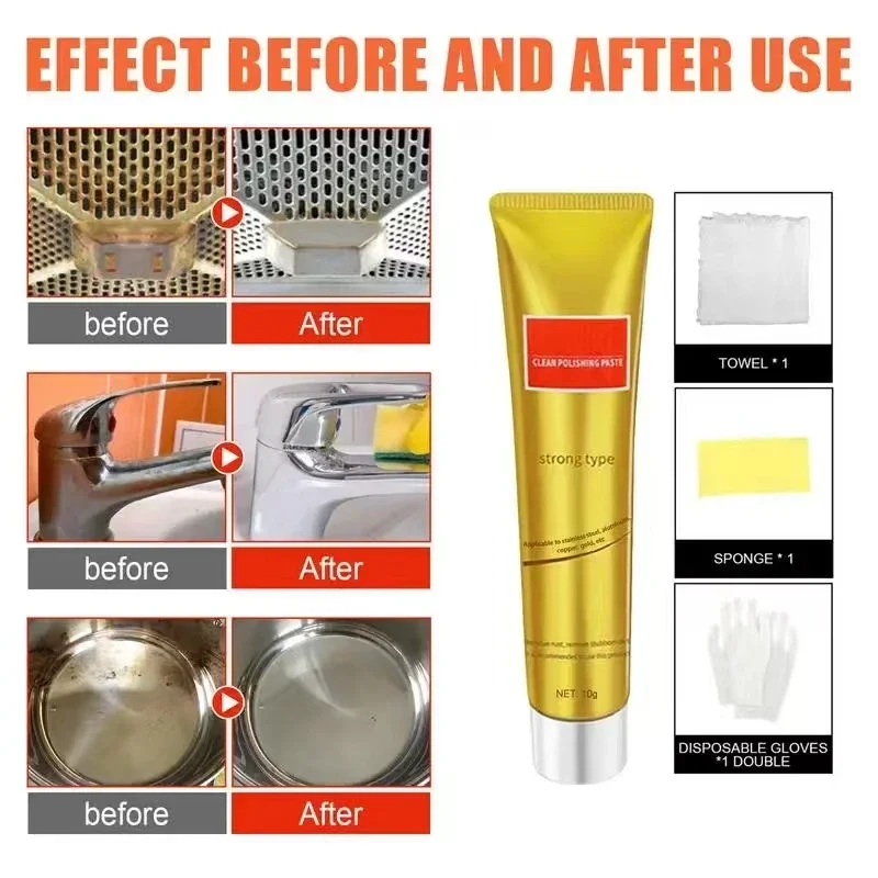 All Metal Polish Cream Metal  Cream Tube    Polishing Paste Antique Coin Polish Rust Remover For