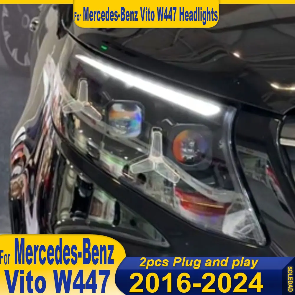 

LED Headlight Car For Benz Vito W447 Headlight 2016-2023 Upgrade Modified to New DRL Dynamic Turn Signal Auto Accessories