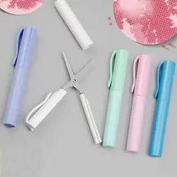 1 Pcs Cute Kawaii Scrapbook Paper Adult Safety Utility Kids Student Portable Small Mini Pocket Scissors Cutter Stationery