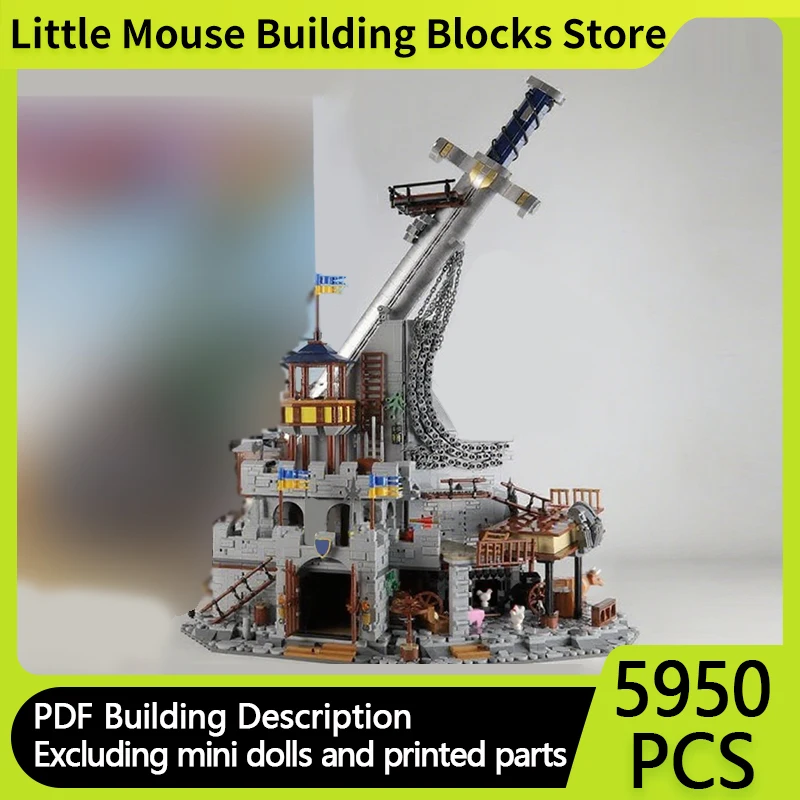 

Medieval Castle Model MOC Building Bricks Rock Brick Castle Modular Technology Gifts Holiday Assemble Children Toys Suit