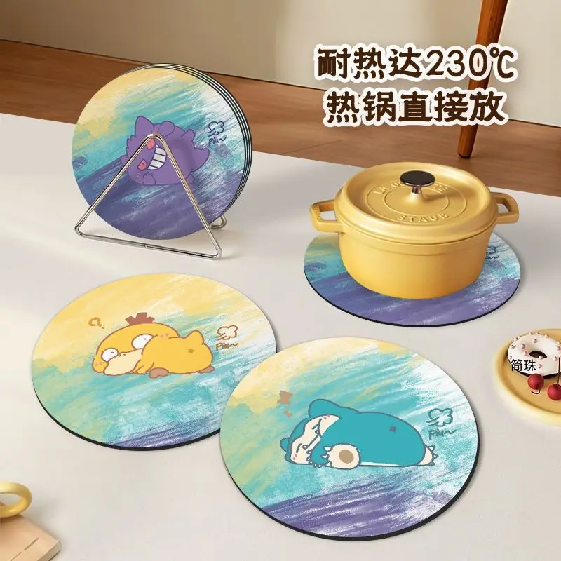 Sous-verre résistant à la chaleur Pokemon, grand tapis anti-brûlure, tapis pour tasse à café et réchaud, protection de table domestique, décoration