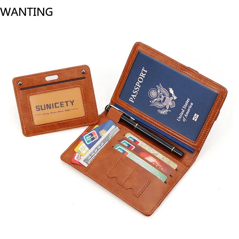 Multi-function Passport Holder New Travel Wallets RFID Anti Theft Card Holder Ticket SIM Card Storage Wallet For Women And Men