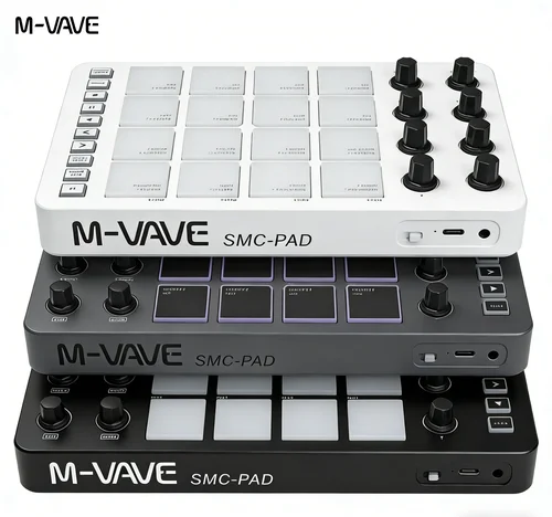 Imagen 1 del producto Controlador MIDI inalámbrico M-VAVE SMC-PAD, teclado de percusión adecuado, interfaz de USB-C, diseño portátil, almohadilla MIDI pequeña