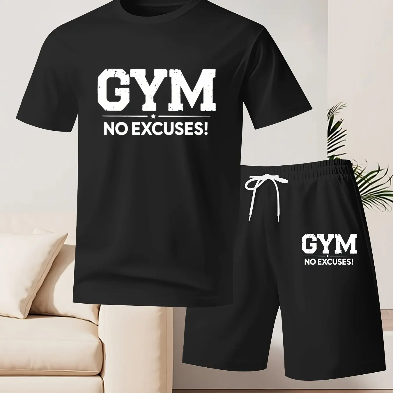 

Casual suit men's summer running sports short-sleeved short pants two-piece set