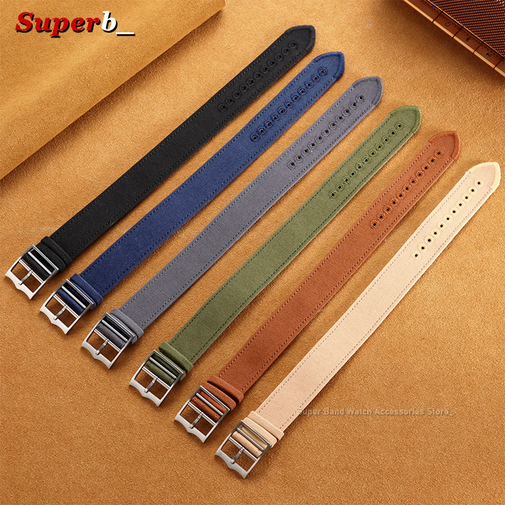 20mm 22mm Nylon Watch Straps High Density Durable Fabric Braid Soft Ribbed Nylon Watch Band Thicken Sports Wristband Accessories