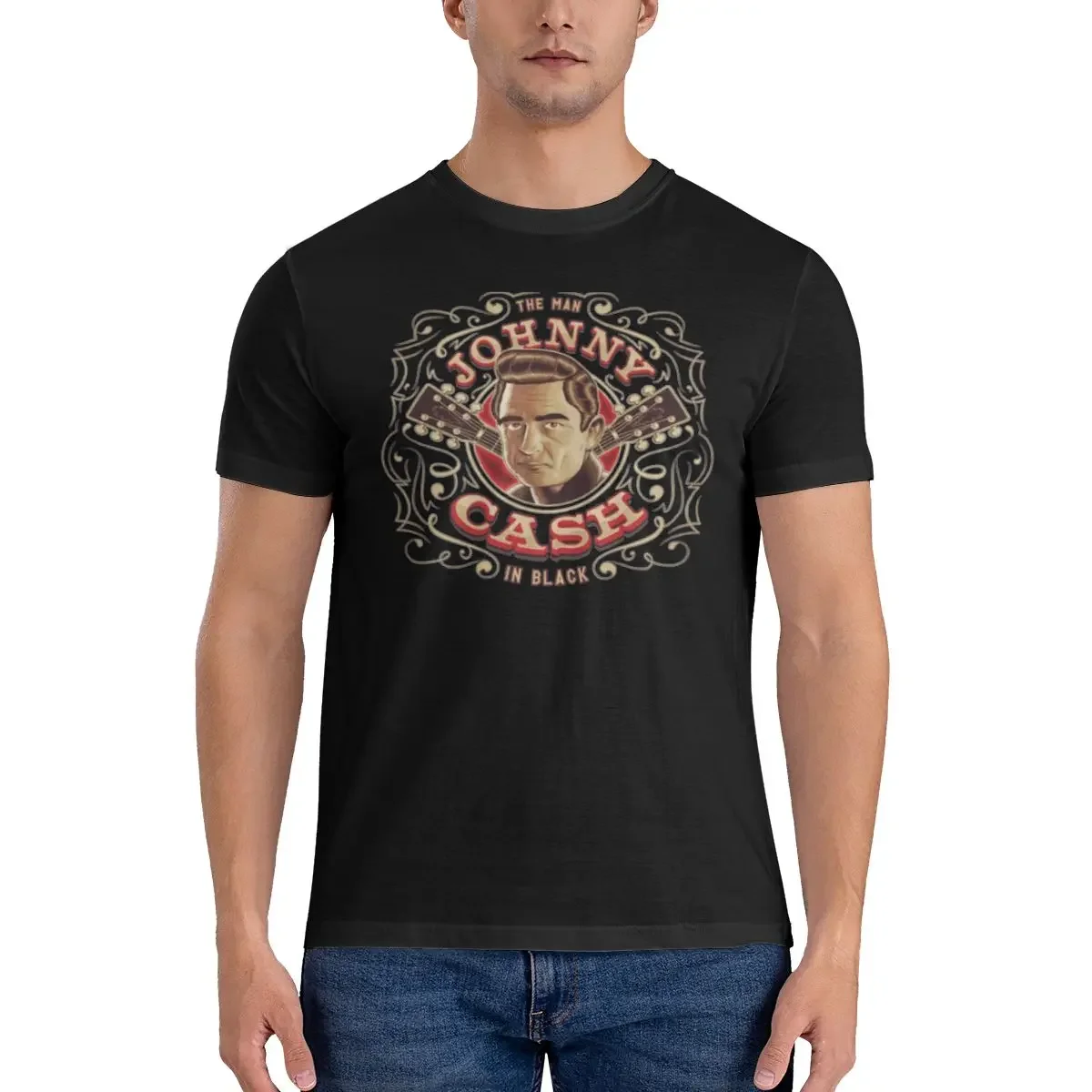 Johnny Cash Men's Classic Unisex Cotton T-Shirt for Men & Women, Classic Tee