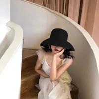 Summer Elegant Dome Straw Hats Women Girl 13cm/8.5cm 2 Sizes Solid Color Beach Sun Hat Foldable Portable Travel Holiday Panama - Image 2