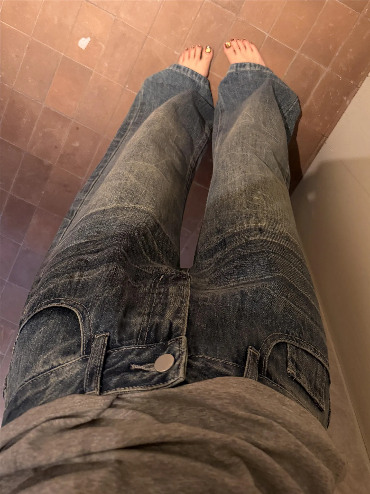 

Женские джинсы с высокой талией и широкими штанинами, свободные, прямого кроя, повседневные, из хлопка, с низкой посадкой, весенняя мода