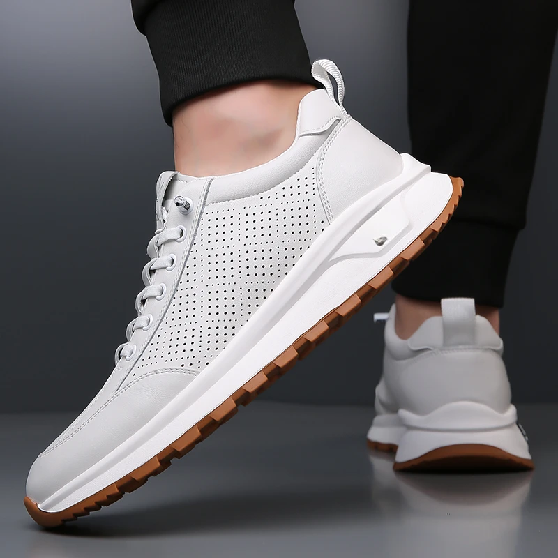 High Quality Men's Golf Sports Shoes, White Men's Breathable Golf Training Shoes, Men's Comfortable Casual Walking Shoes