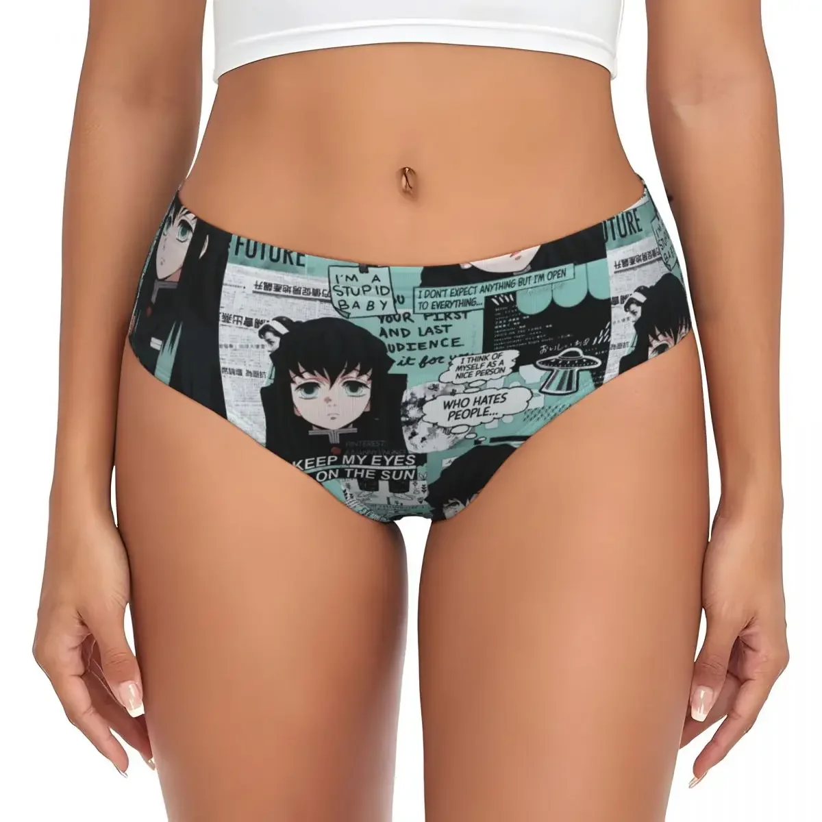 

Custom Womens Demon Slayer Muichiro Tokito Collage Panties Comfort Kimetsu No Yaiba Briefs Underwear
