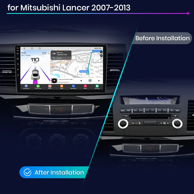 Junsun Android13 Qualcomm 8 Core Wireless CarPlay for Apple Android car Car Radio For Mitsubishi Lancer 2007-2013 Car Radio GPS
