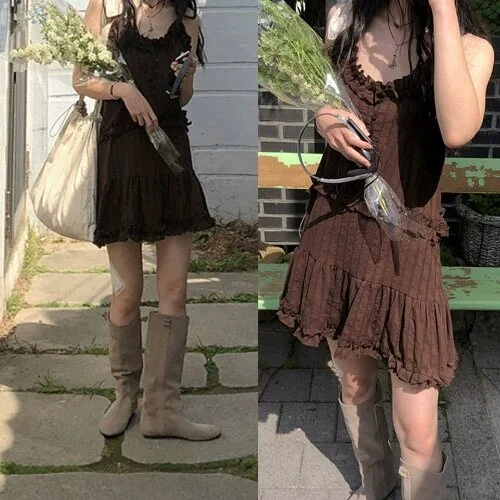 

Балетная юбка с рюшами на бретельках, женская утягивающая винтажная юбка с v-образным вырезом, летняя модная уличная дизайнерская юбка Dr