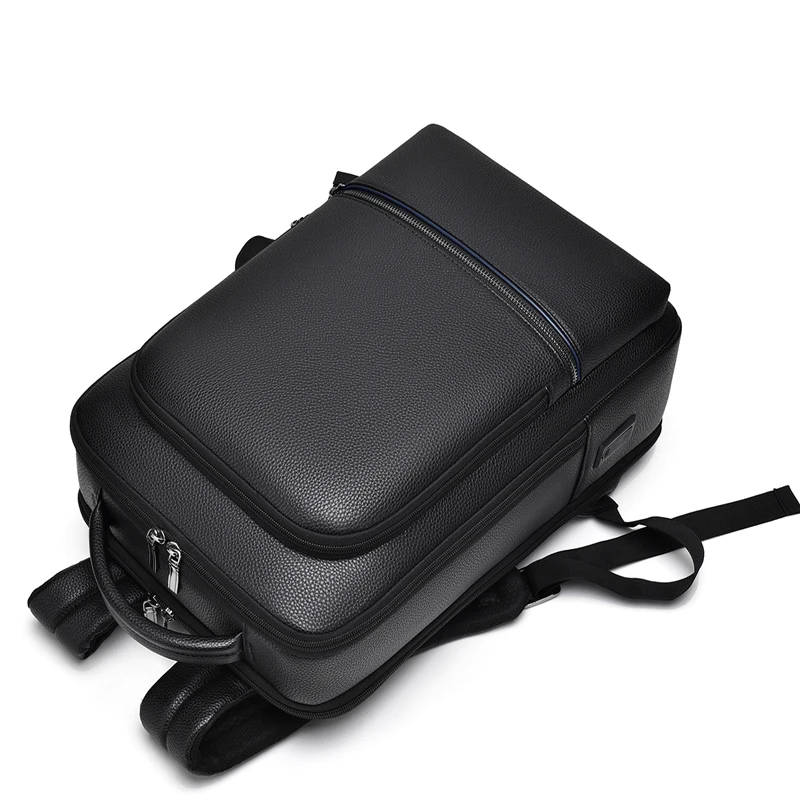 Men's PU Waterproof Business Travel Backpack with External USB Charging Port And Laptop Compartment for Daily Commute & School