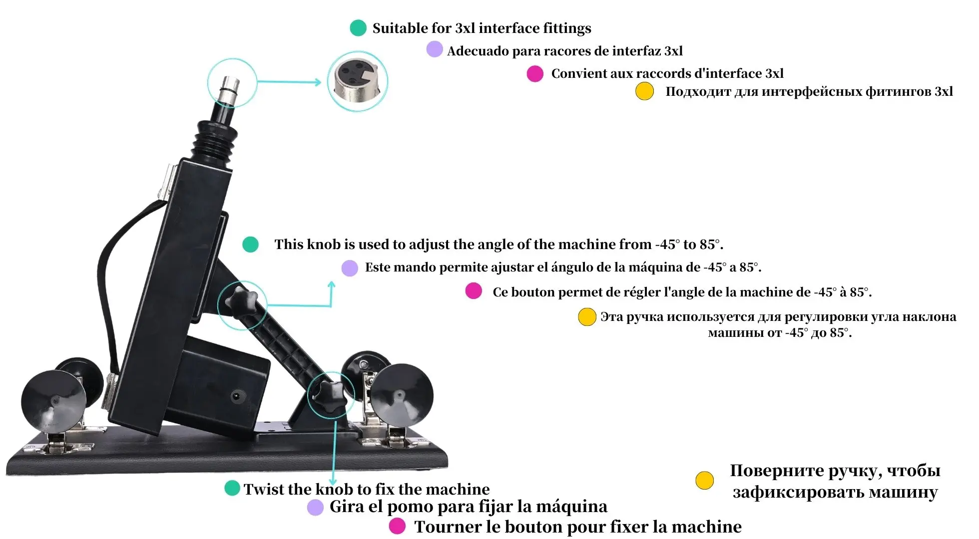 ROUGH BEAST Automatic Sex Machine with Dildo Attachment, Adjustable Speed Thrusting Machine, 3XLR Connector, Adult Toy for Women and Men view 2