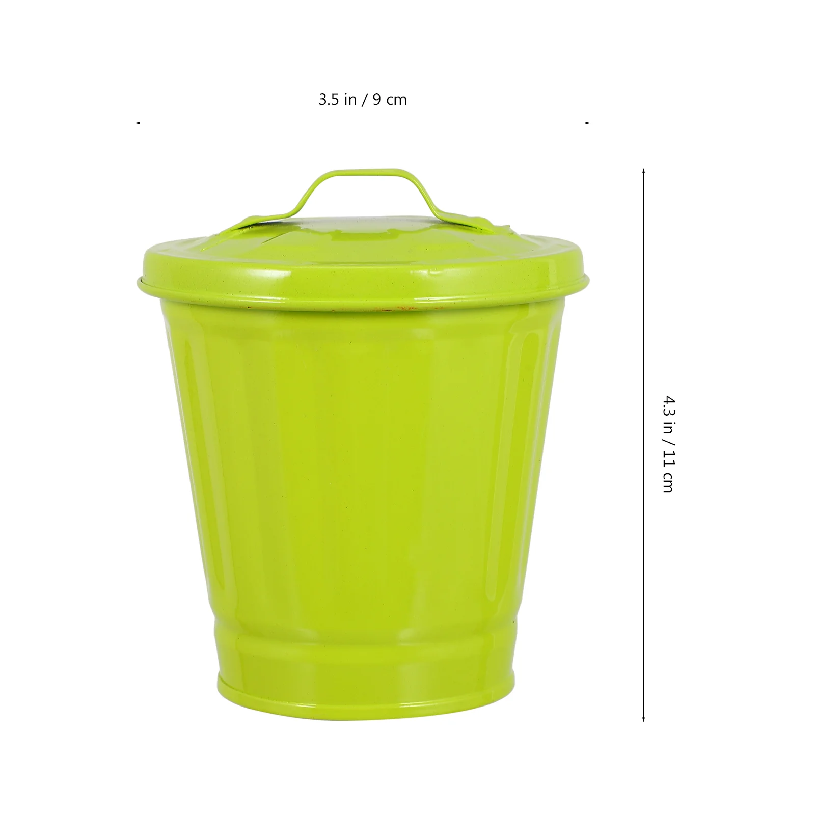 Garbage Can Diapers Flower Pot with Lid Makeup Brush Desktop Waste Containers Lovely Recycling Iron Bin Office