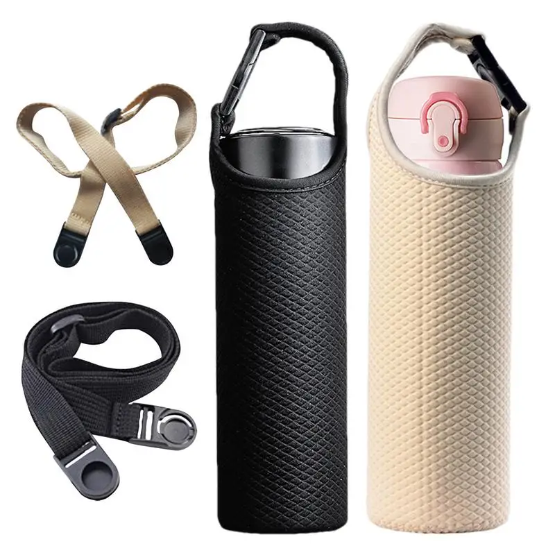 Water Bottle Sleeve Insulated Water Bottle Protective Sleeve Tote Bag Portable Bottle Holder Strap For Drinks Juice Milk Bottles