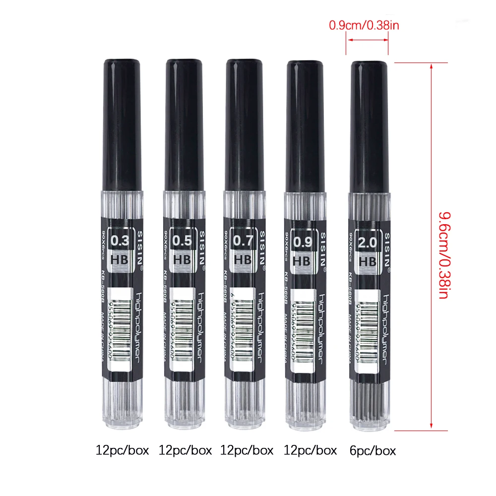 Mechanischer Metallbleistift 0,3/0,5/0,7/0,9/2,0 mm HB Automatikbleistift mit Schutzhülle Büro- und Schulbedarf Schreibutensilien – Detail 6