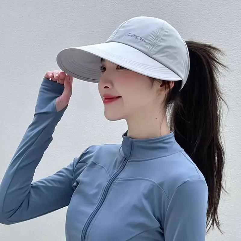

New 2026 Oversized Brim Sunscreen Hat For Women And Men Outdoor Baseball Cap Quick-Drying Duckbill Cap Open Top Sun Hat