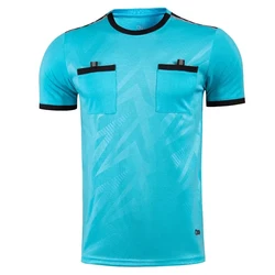 Professional Men Referee Uniforms Soccer Football Jerseys Shirts Pockets Judge Short Sleeve Team Shirt Sportswear Clothes