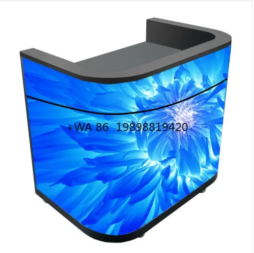 High Quality LED Illuminated DJ Table with Foldable Background Viewing Angle, Indoor Display