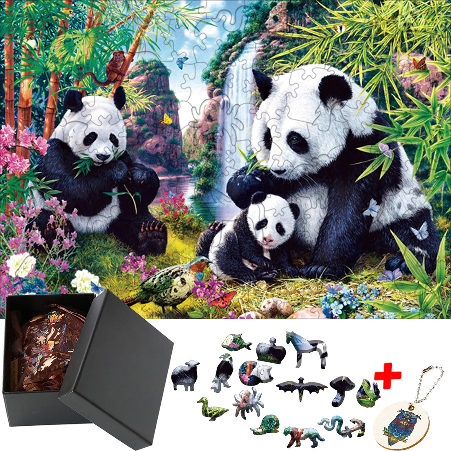 

Intelligence Panda Cube Model Christmas Puzzle Animals Wood Intelligence Toys Craft Toys Entertainment Educational Toys for Kids
