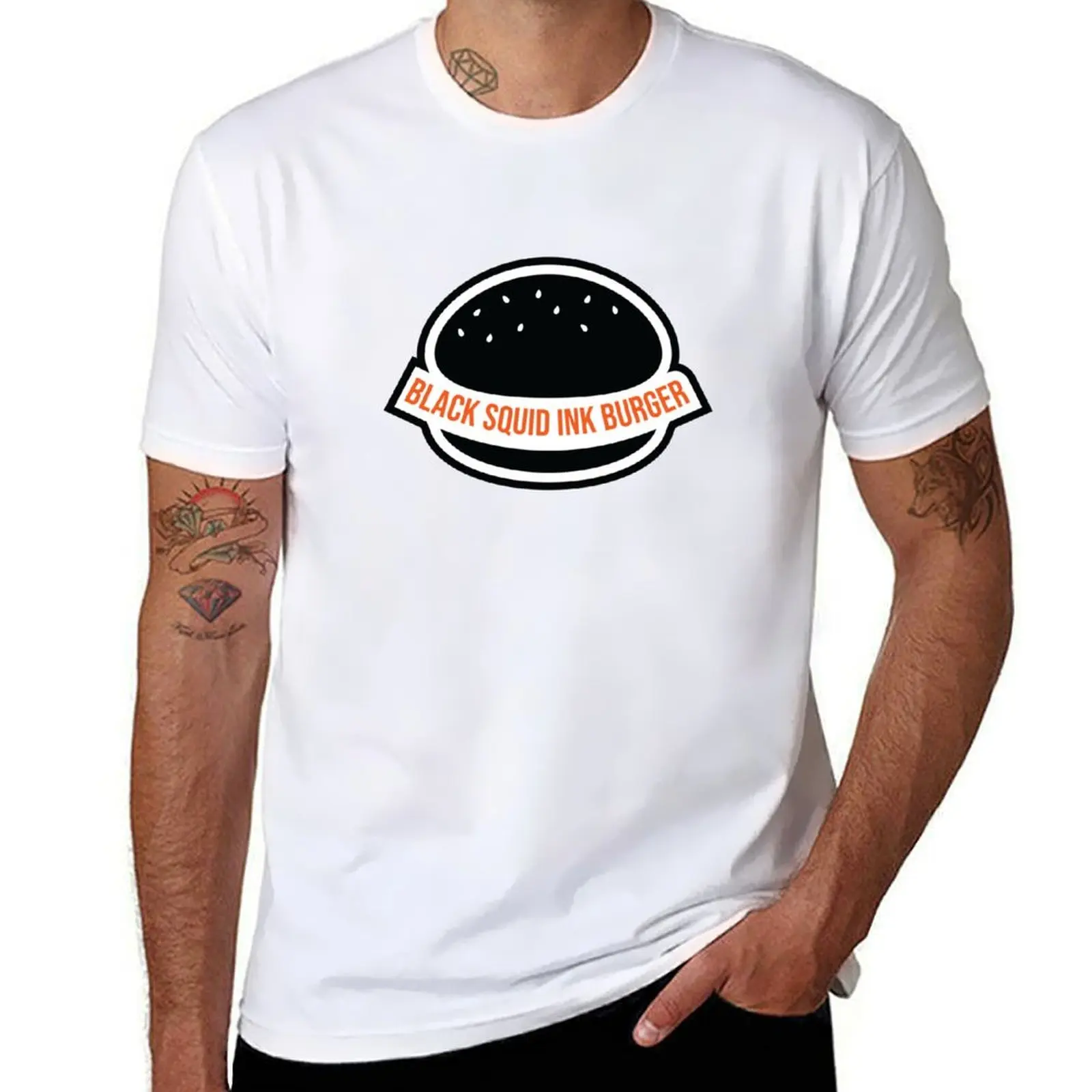 

BLACK SQUID INK BURGER MERCH T-Shirt anime figures croswit shirt man sublime fitted t shirts for men