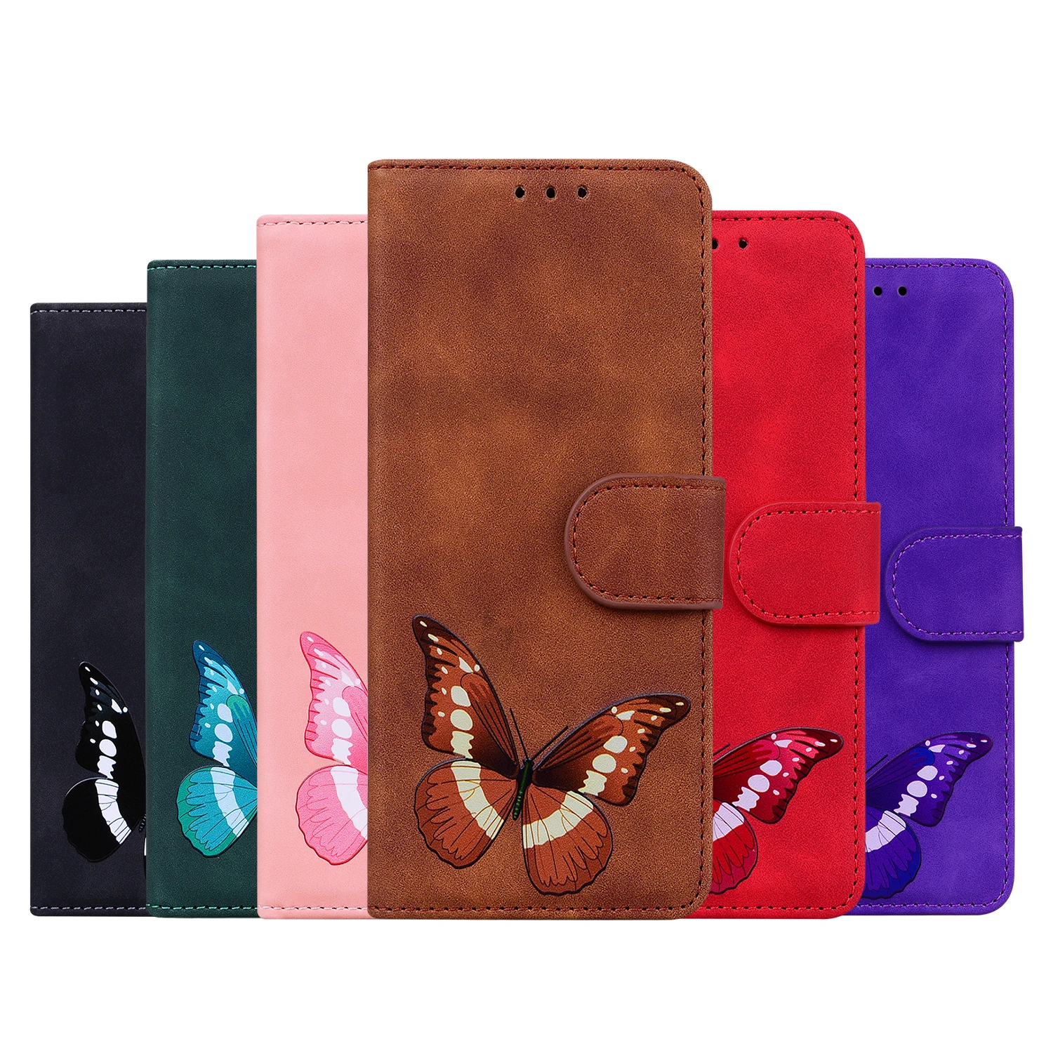 Girls Flip Butterfly Wallet Case For iPhone 14 13 11 12 Pro Max Mini XR XS 8 7 6S 6 Plus SE Stand Leather Card Slot Book Cover