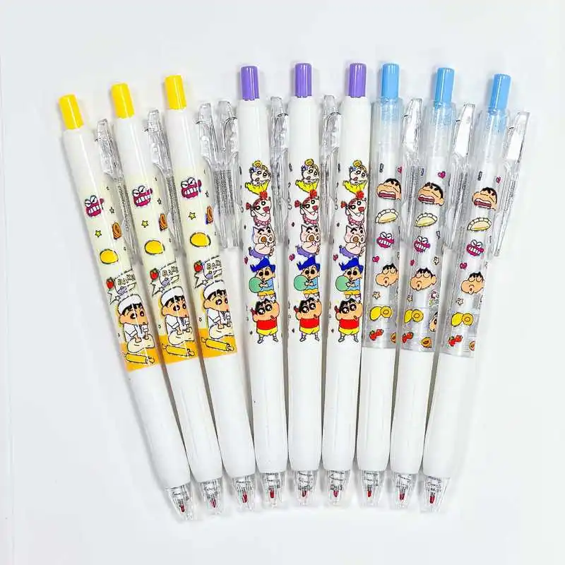 

6/36pcs New Crayon Shin-Chan Press Gel Pen 0.5mm Black Smooth Signature Pen Student Stationery Gift Wholesale