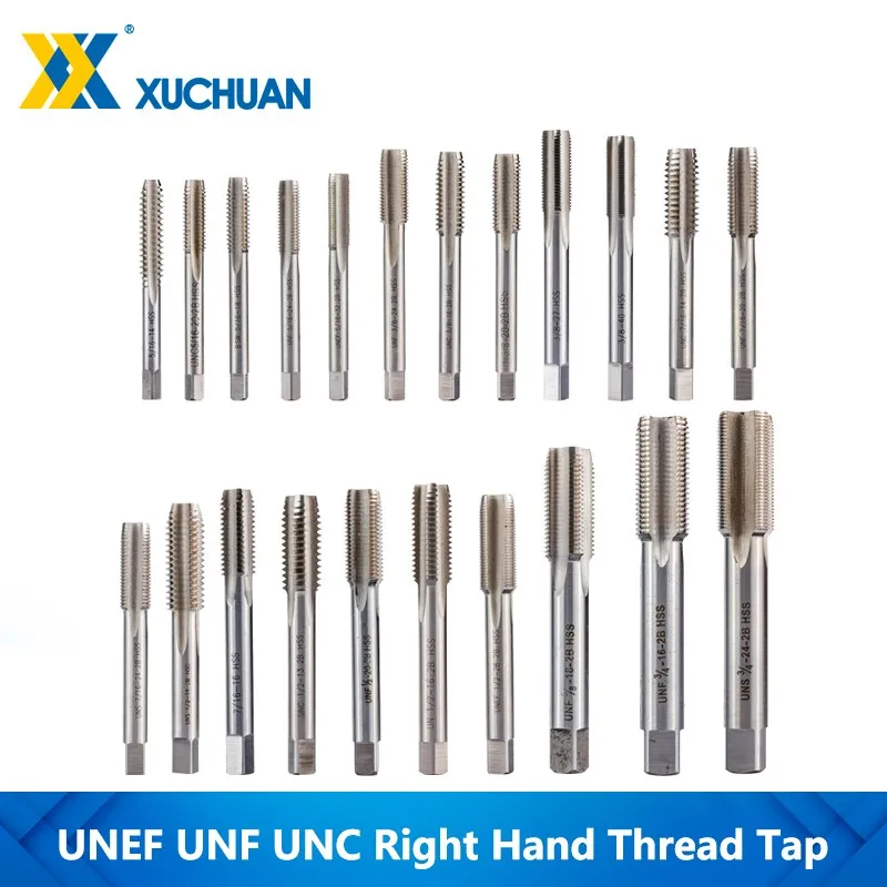 1pc UNC UNF UNEF HSS Machine Plug Tap Straight Flute Screw Tap Right Hand Thread Tap Drill Hand Tools